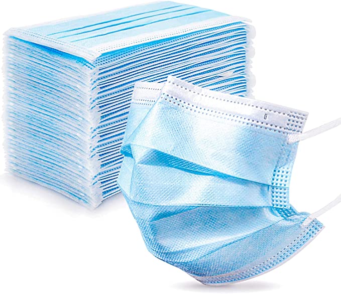 Disposable Face Mask, 4 Layers Safety Masks (Pack of 50) with Elastic Ear Loop Comfortable Breathable Countrywide Testing